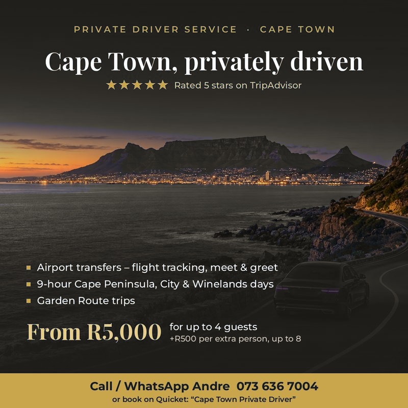 Private Driver Service Cape Town flyer